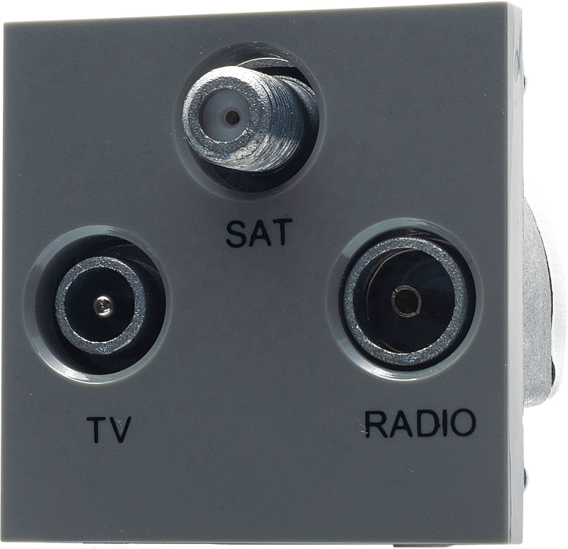 BG Electrical Euro Module - TV radio and satellite - TV IEC male, radio IEC female, satellite female