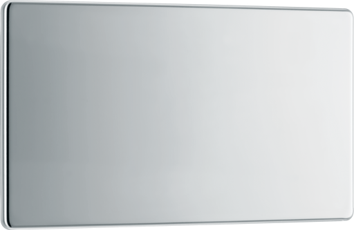 BG Electrical Flatplate Screwless Polished Chrome - Double, blank plate
