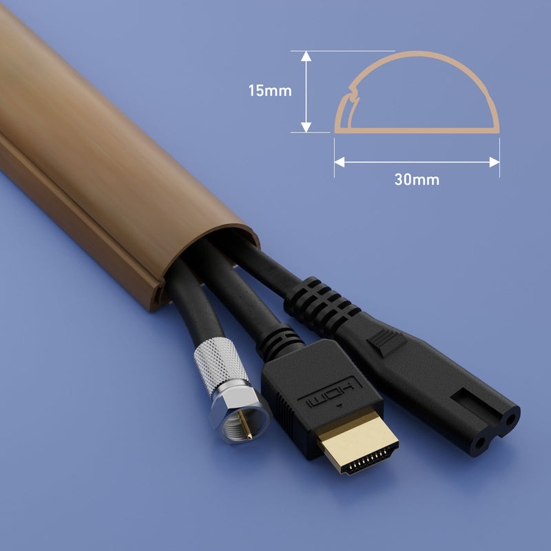 D-Line Trunking - 30x15mm Oak-Effect 3m Self Adhesive Length