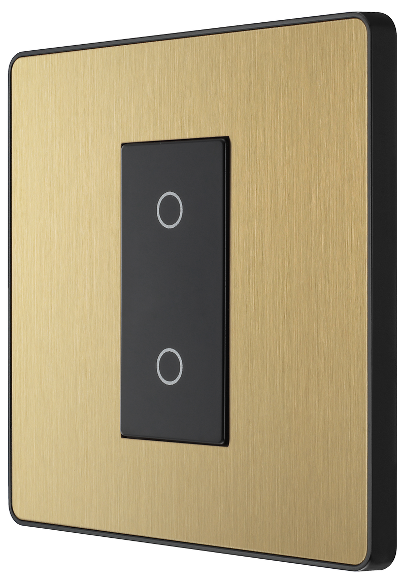 BG Electrical Evolve Satin Brass - Single, 2 way touch, 200W, secondary