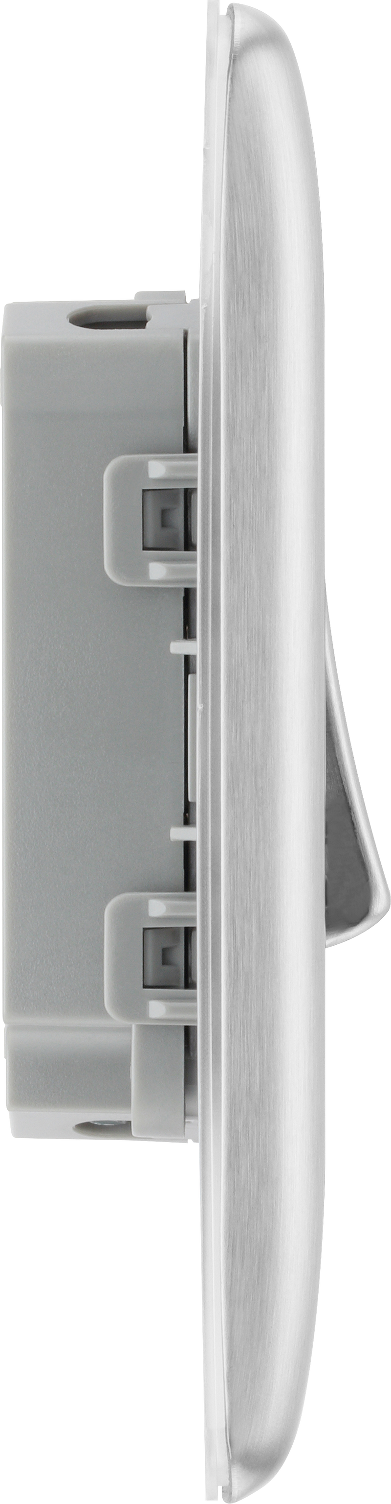 BG Electrical Nexus Metal Brushed Steel - Double, 2 way switch