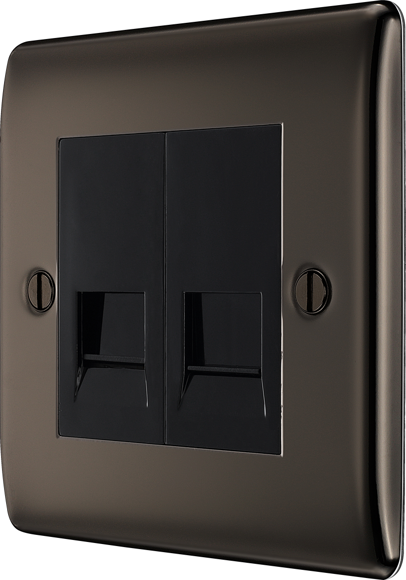 BG Electrical Nexus Metal Black Nickel - Double, telephone socket, master