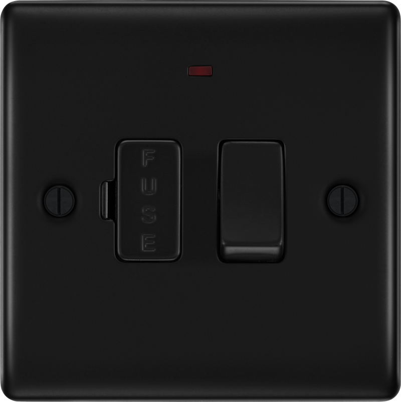 BG Electrical Nexus Metal Matt Black - Switched and fused with indicator