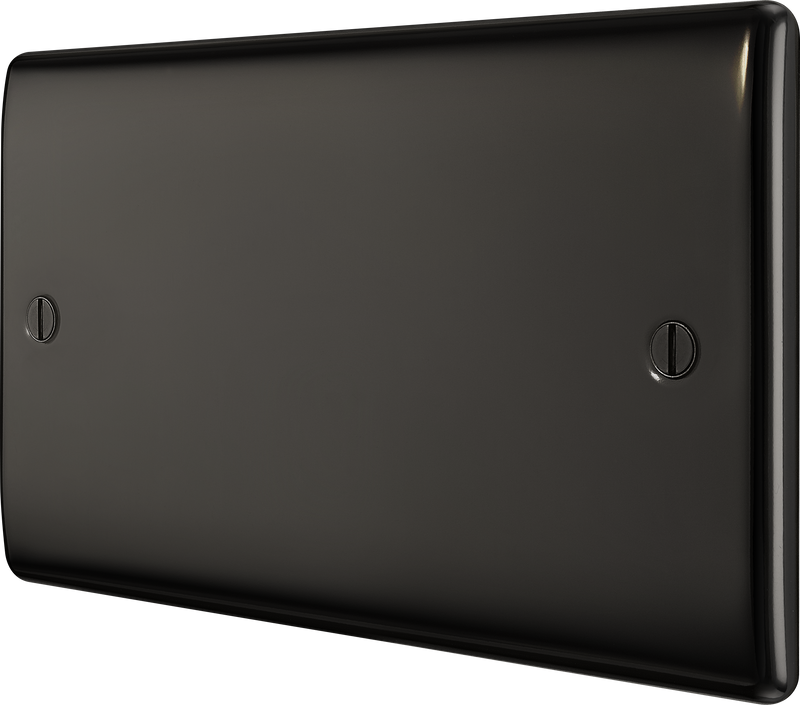 BG Electrical Nexus Metal Black Nickel - Double, blank plate