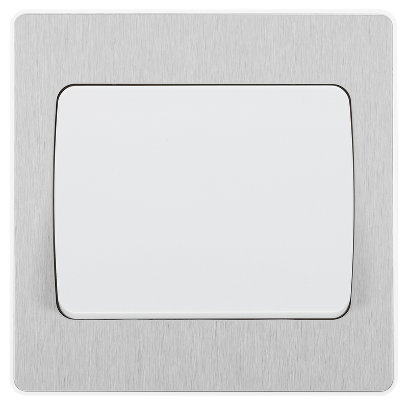 BG Electrical Evolve Brushed Steel - Single, 2 way switch, wide rocker