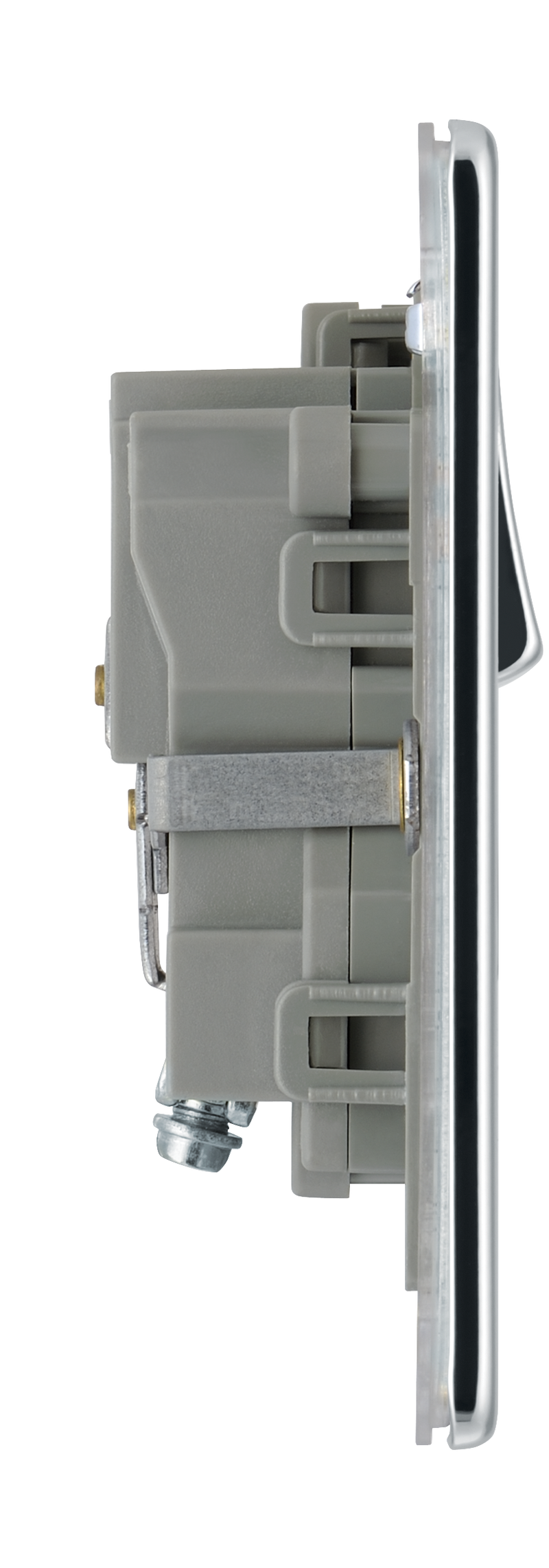 BG Electrical Flatplate Screwless Polished Chrome - Single switched, double pole