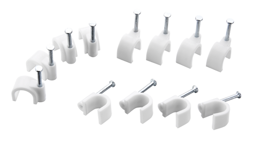 BG Electrical Contractor - Round cable clips, white, 6mm, 50pk
