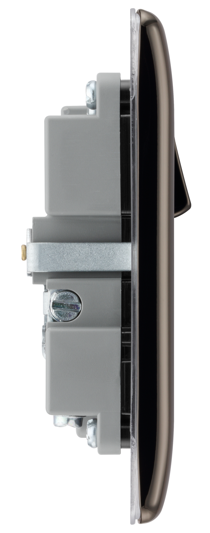 BG Electrical Nexus Metal Black Nickel - Single, switched, single pole, with 1 x USB A + 1 x USB C
