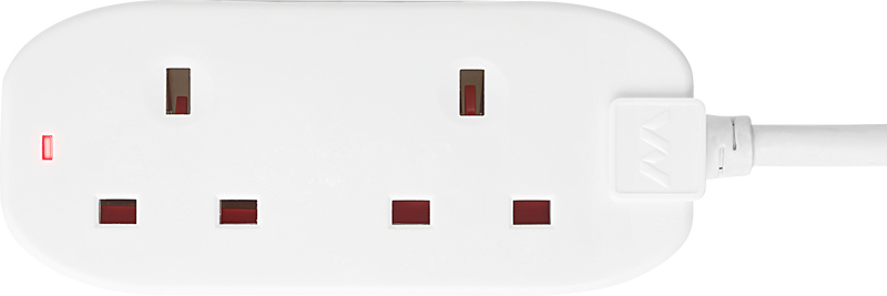 Masterplug Basic - 2 Sockets, 10m, 13A, White