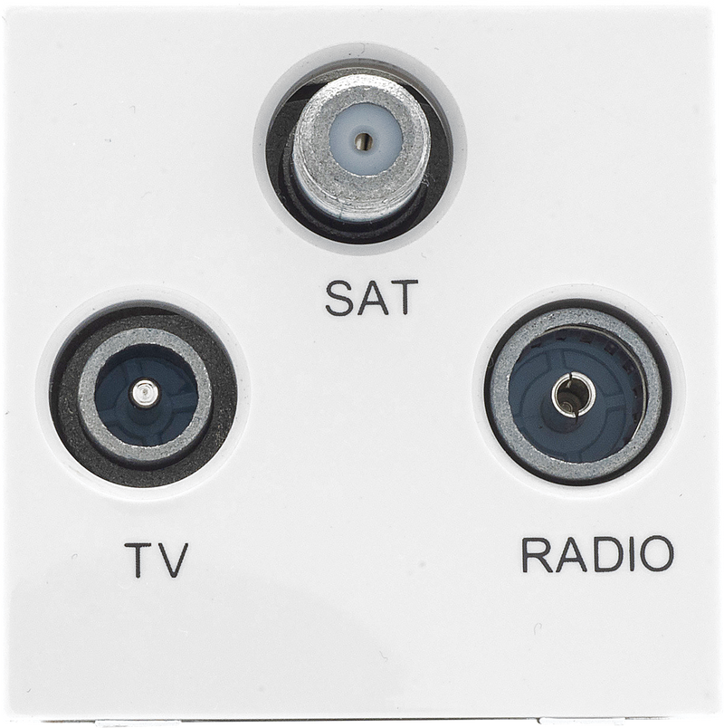 BG Electrical Euro Module - TV radio and satellite - TV IEC male, radio IEC female, satellite female