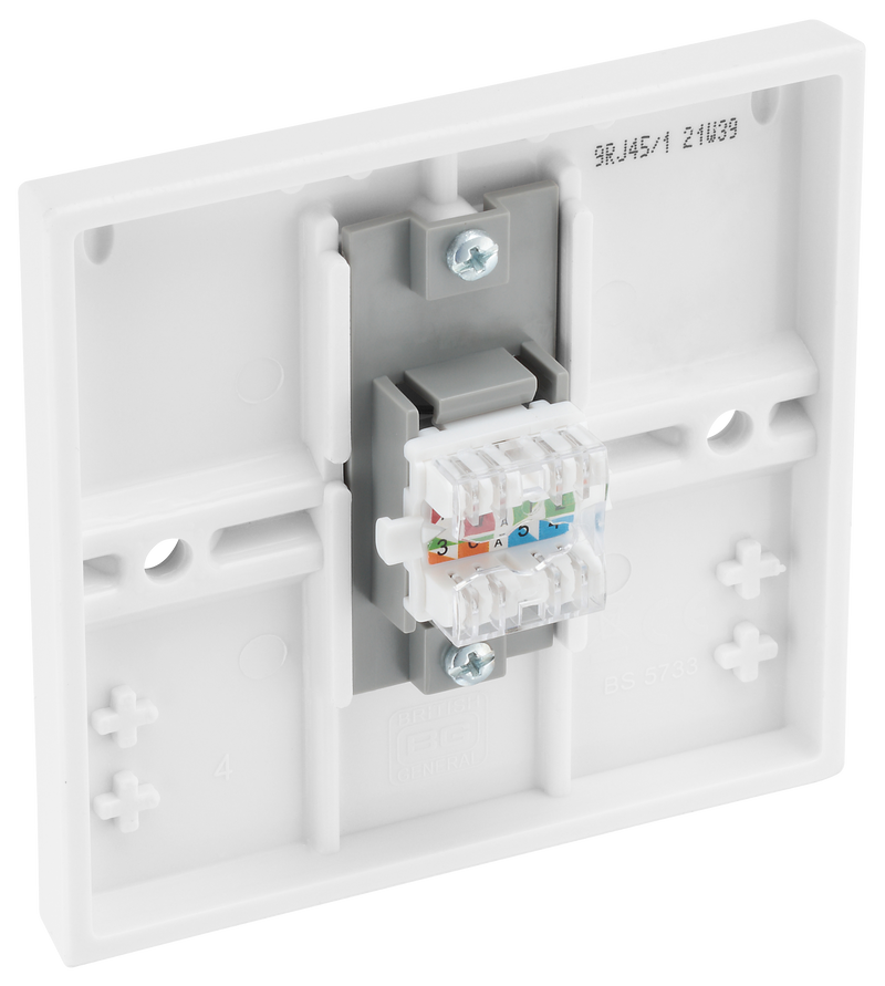 BG Electrical 900 Series - Single, RJ45 data socket (screw)