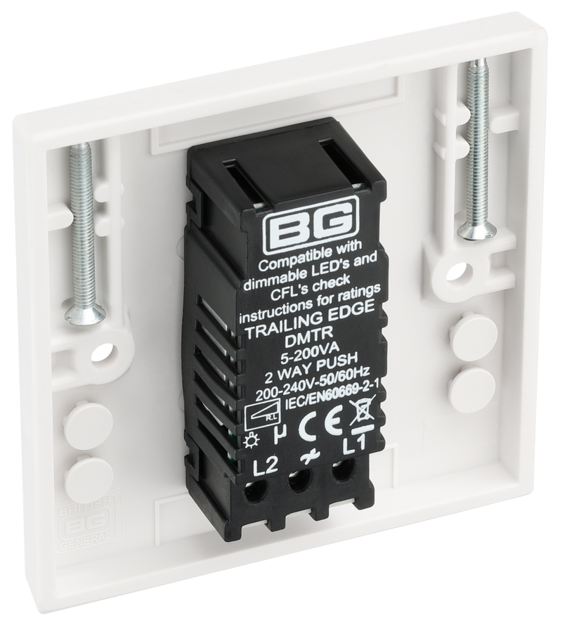 BG Electrical 900 Series - Single, 2 way push 200W