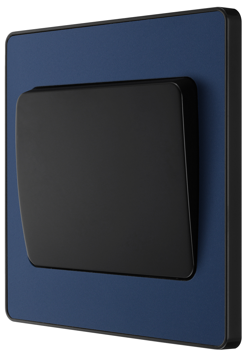 BG Electrical Evolve Matt Blue - Single, 2 way switch, wide rocker