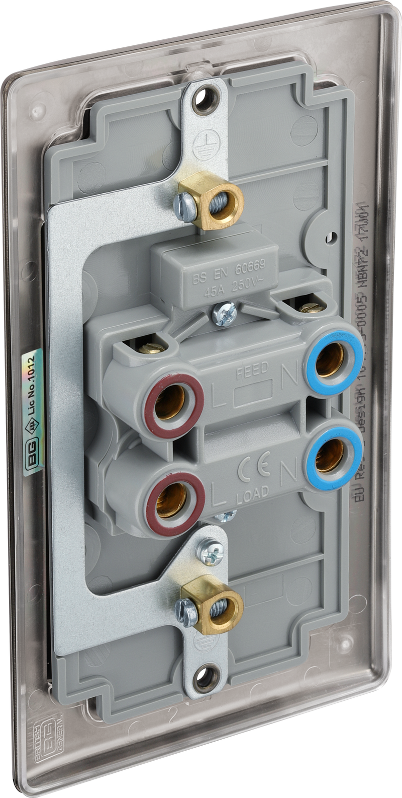 BG Electrical Nexus Metal Black Nickel - 45A, double pole, large plate, with indicator