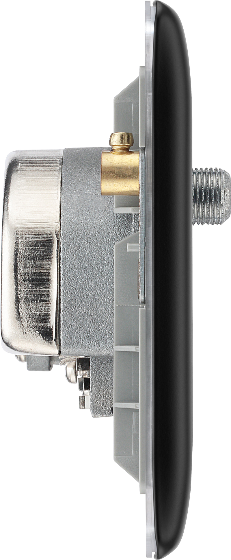 BG Electrical Nexus Metal Matt Black - Quadplex 2 x sat, BT outlet and co-ax returned - screened