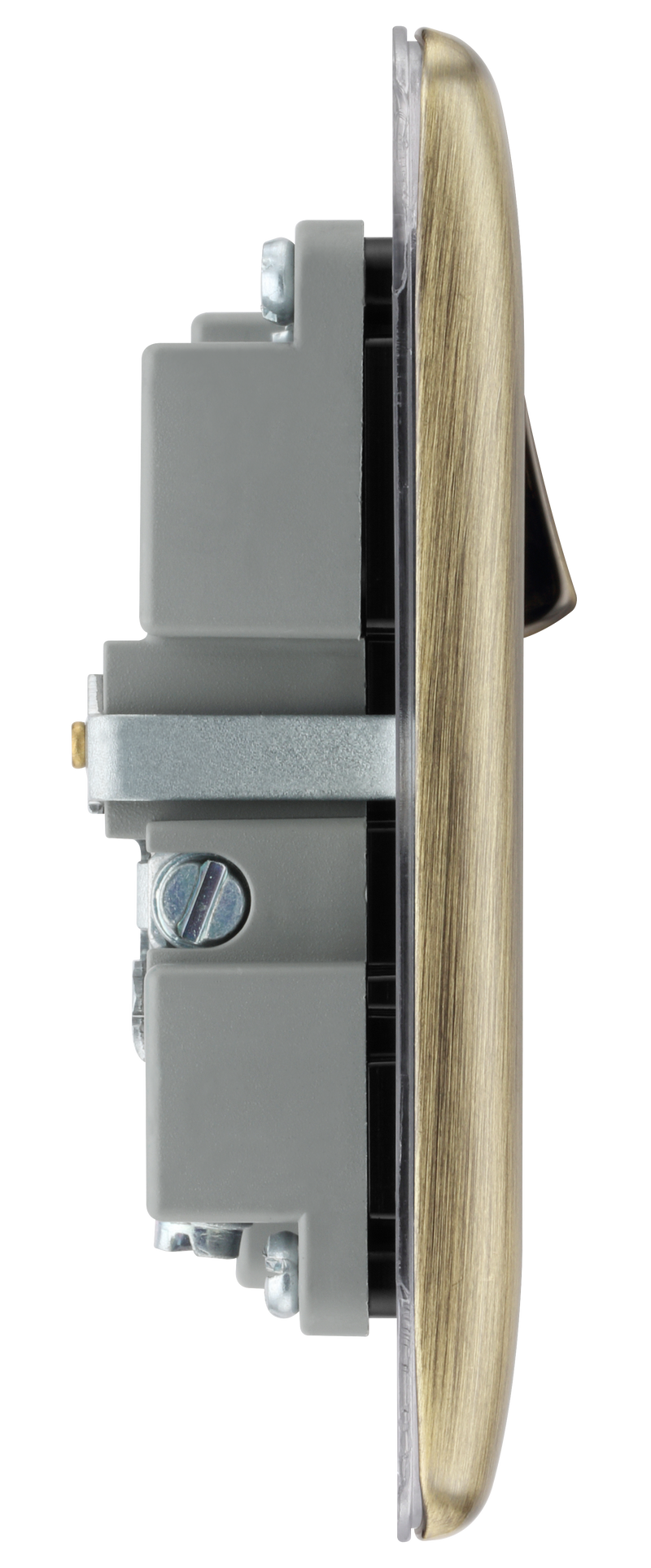BG Electrical Nexus Metal Antique Brass - Single, switched, single pole, with 1 x USB A + 1 x USB C