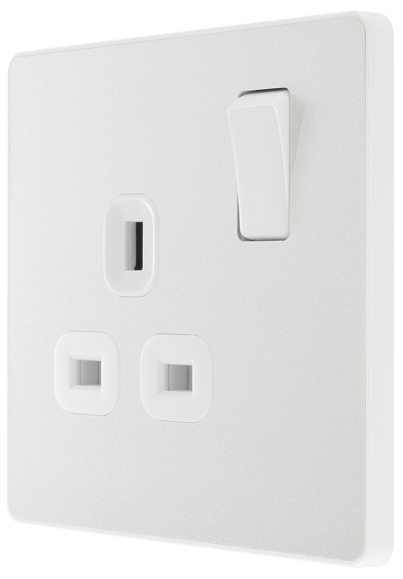 BG Electrical Evolve Pearlescent White - Single, switched, single pole