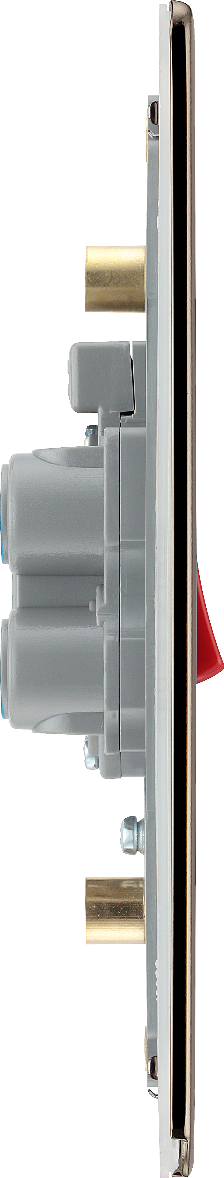 BG Electrical Flatplate Screwless Black Nickel - 45A double pole, large plate, with indicator