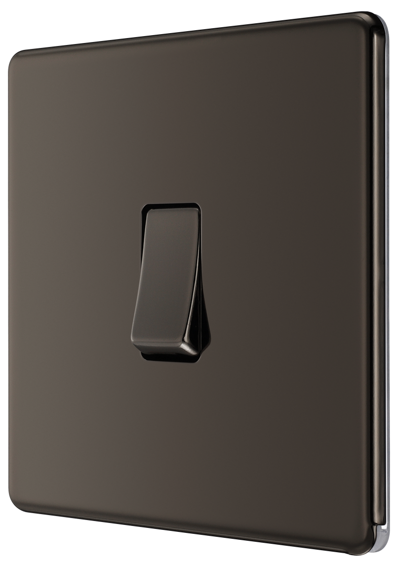 BG Electrical Flatplate Screwless Black Nickel - Single 2 way switch
