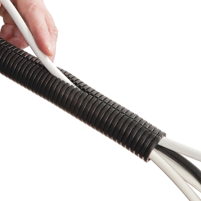 D-Line Cable Tidy - Cable Tidy Tube, Black - 1.1m, 32mm dia.