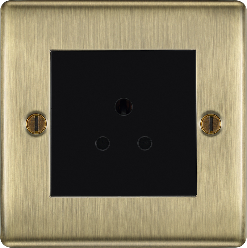 BG Electrical Nexus Metal Antique Brass - 2A, single, unswitched, round pin