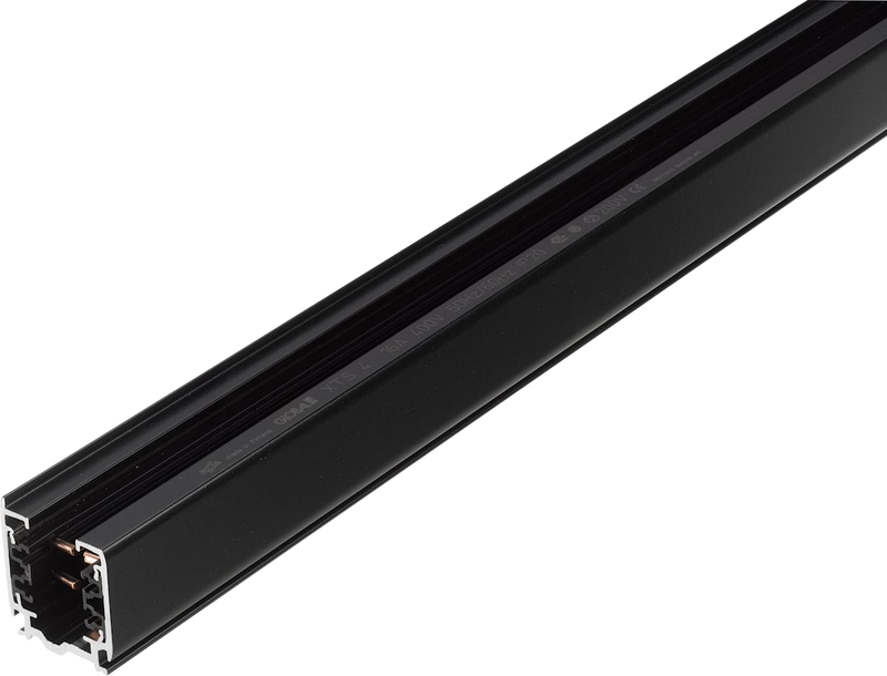 Luceco 3 Circuit Track - Surface Mounted 3 Circuit Track Black 2000MM Length