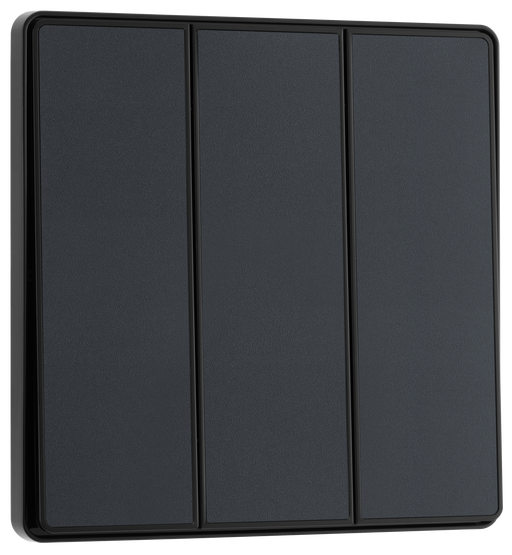 BG Electrical Evolve Matt Grey - Triple, 2 way switch, edge rocker