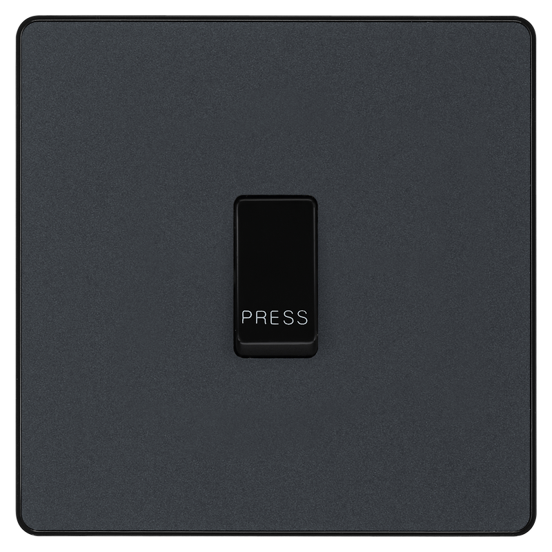 BG Electrical Evolve Matt Grey - Single, bell push switch