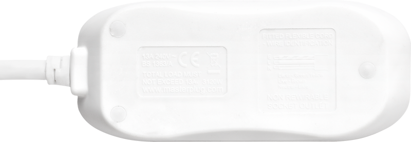 Masterplug Basic - 2 Sockets, 10m, 13A, White