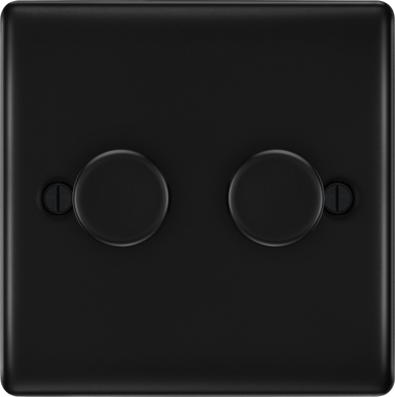 BG Electrical Nexus Metal Matt Black - Double, 2 way push 200W