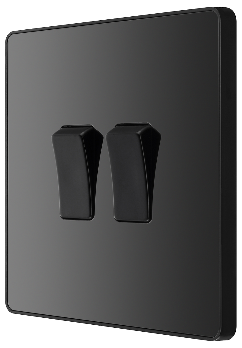 BG Electrical Evolve Black Chrome - Double, 2 way switch