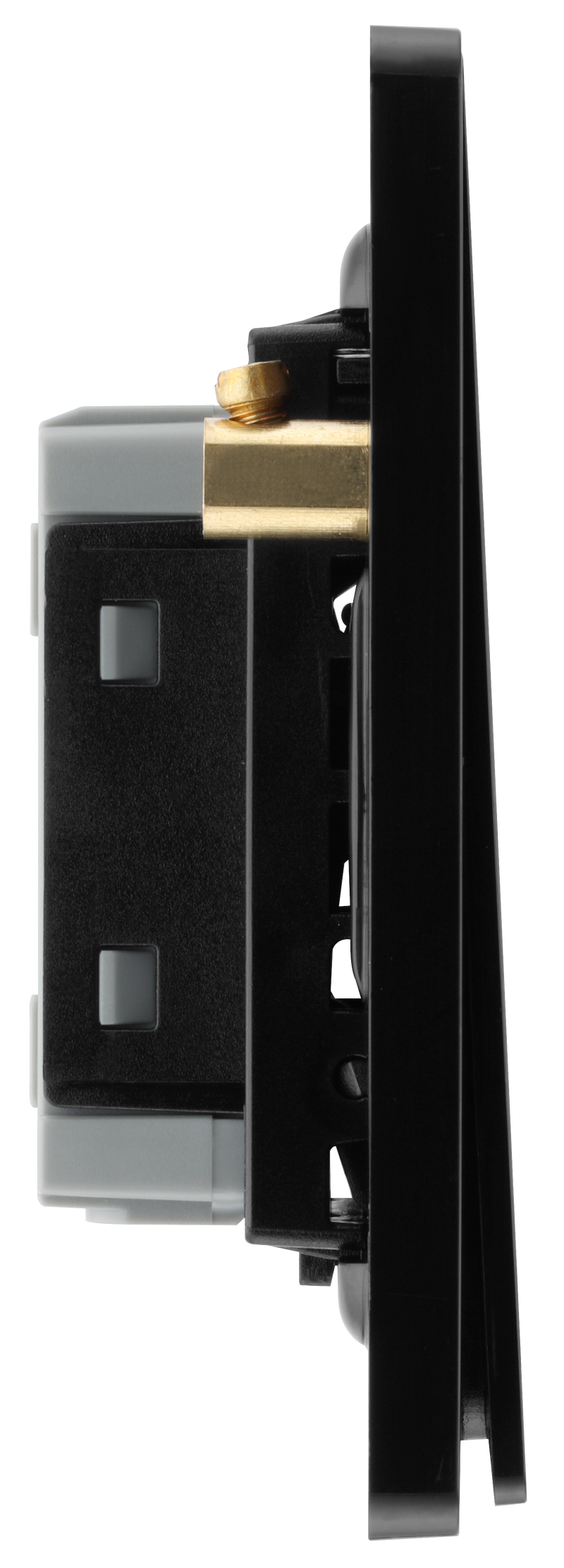 BG Electrical Evolve Matt Black - Single, 2 way switch, edge rocker