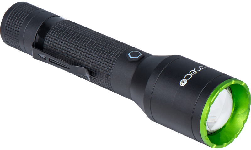Luceco Hand Torch - Multi Focus LED Hand Torch, USB-C Rechargeable, Inspection Light, 3 Lighting Modes, IP44, 6W, 600lm, 6500K