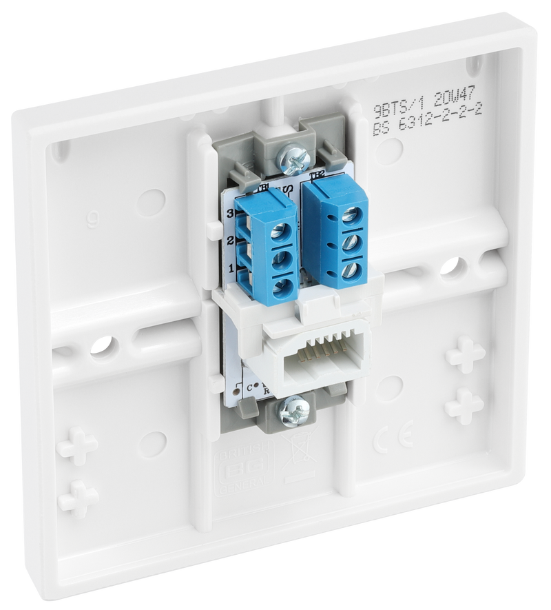 BG Electrical 900 Series - Single, telephone socket, secondary (screw)