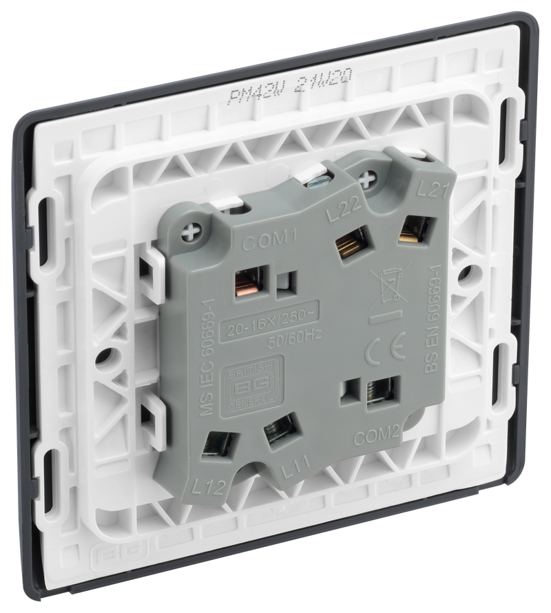 BG Electrical Part M - Double, 2 way switch, wide rocker