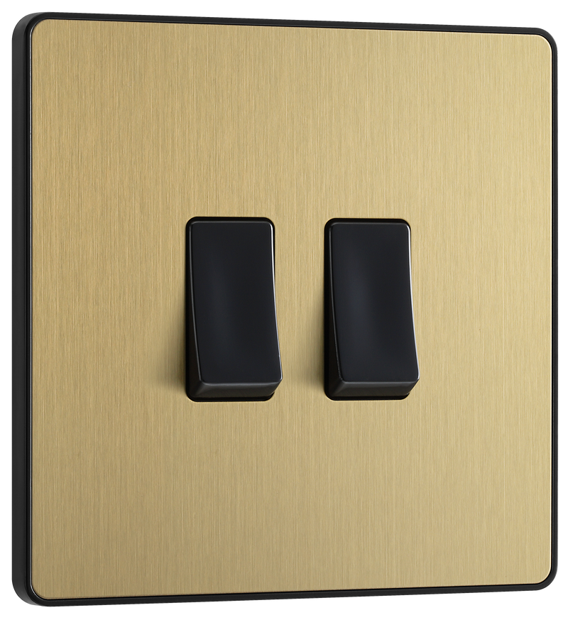 BG Electrical Evolve Satin Brass - Double, 2 way switch