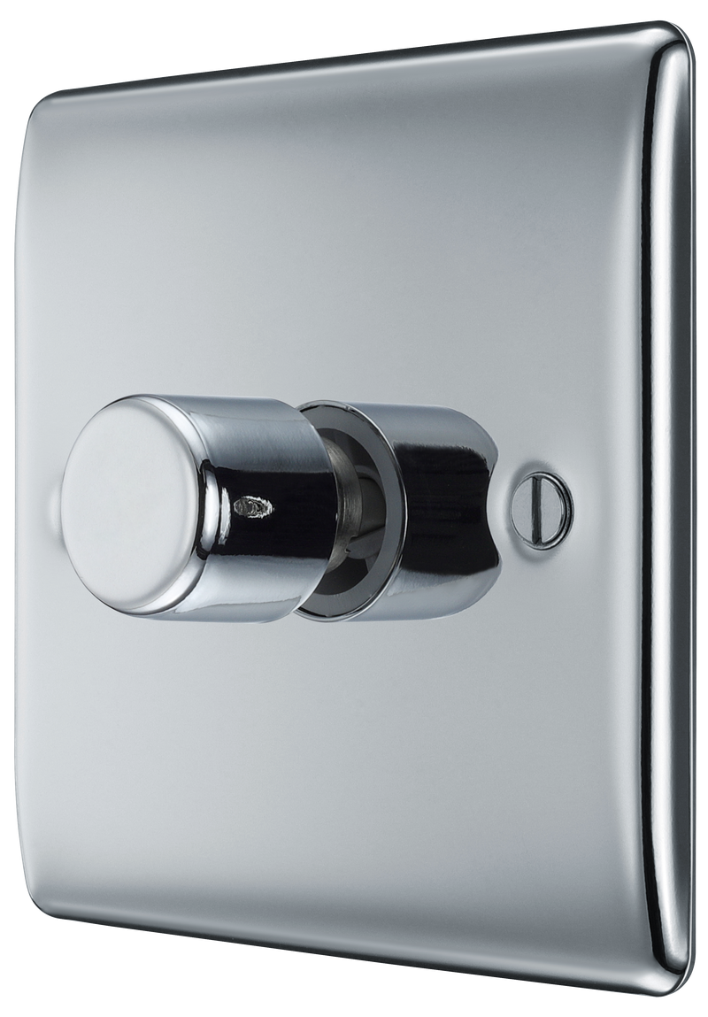 BG Electrical Nexus Metal Polished Chrome - Single, 2 way push 200W