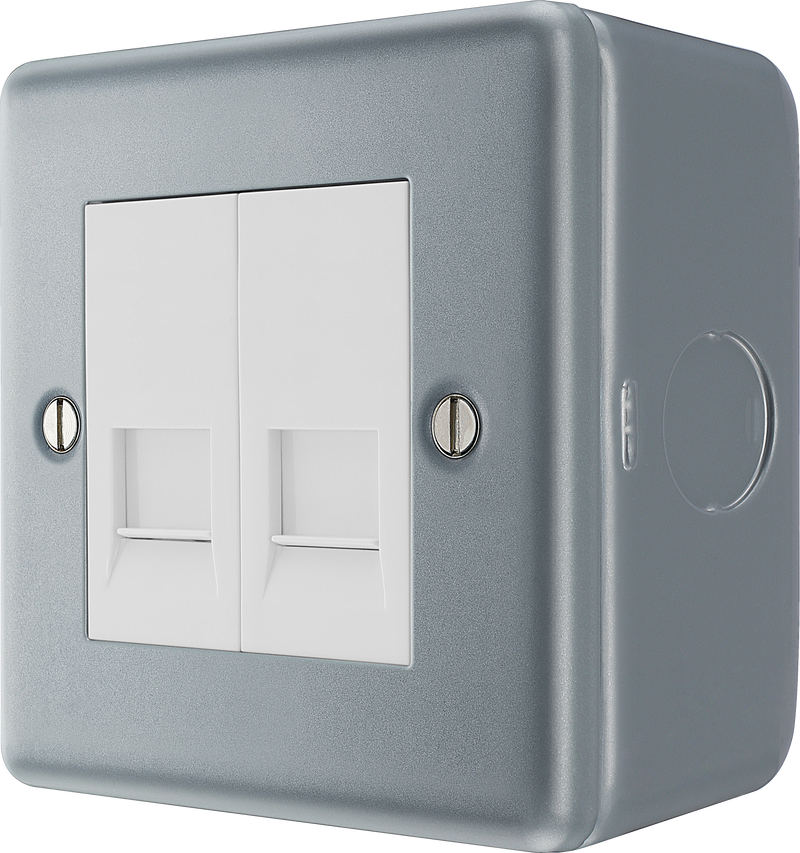 BG Electrical Metal Clad - Double, telephone socket, secondary