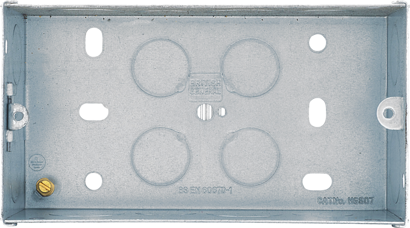 BG Electrical Contractor - Steel Knockout Box, Double, 47mm