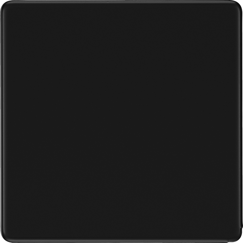 BG Electrical Flatplate Screwless Matt Black - Single, blank plate