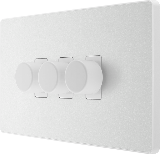 BG Electrical Evolve Pearlescent White - Triple, 2 way push 200W