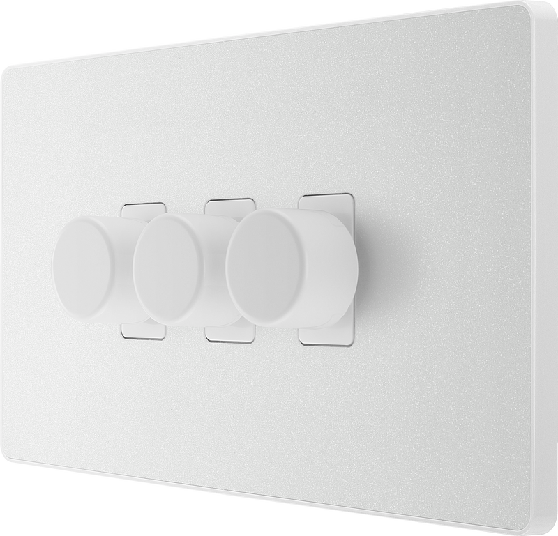 BG Electrical Evolve Pearlescent White - Triple, 2 way push 200W
