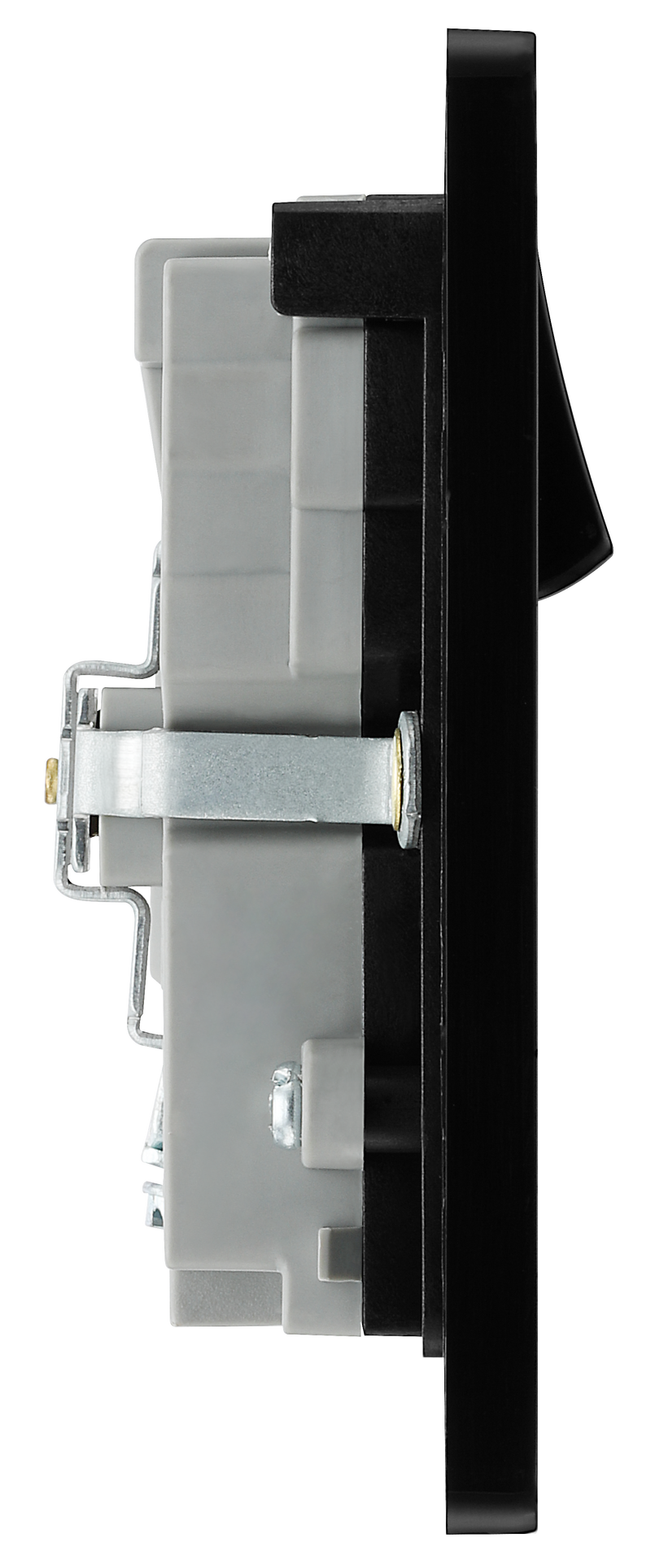 BG Electrical Evolve Black Chrome - Double, switched, single pole, with 30W fast charge USB A + USB C
