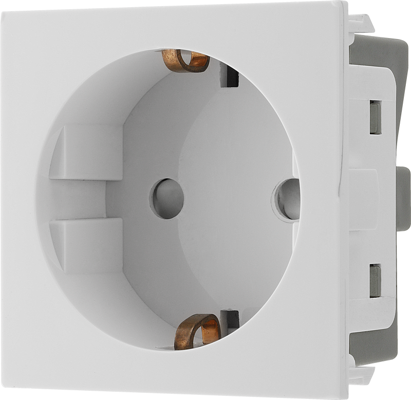 BG Electrical Euro Module - 16A Schuko, unswitched socket