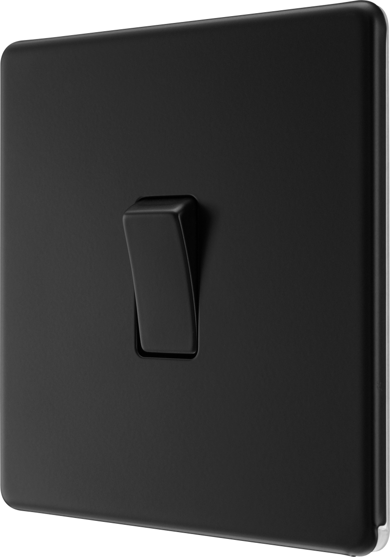 BG Electrical Flatplate Screwless Matt Black - Intermediate switch