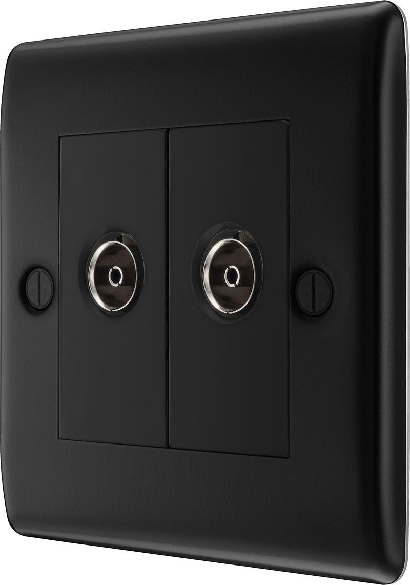 BG Electrical Nexus Metal Matt Black - Double isolated, co-axial