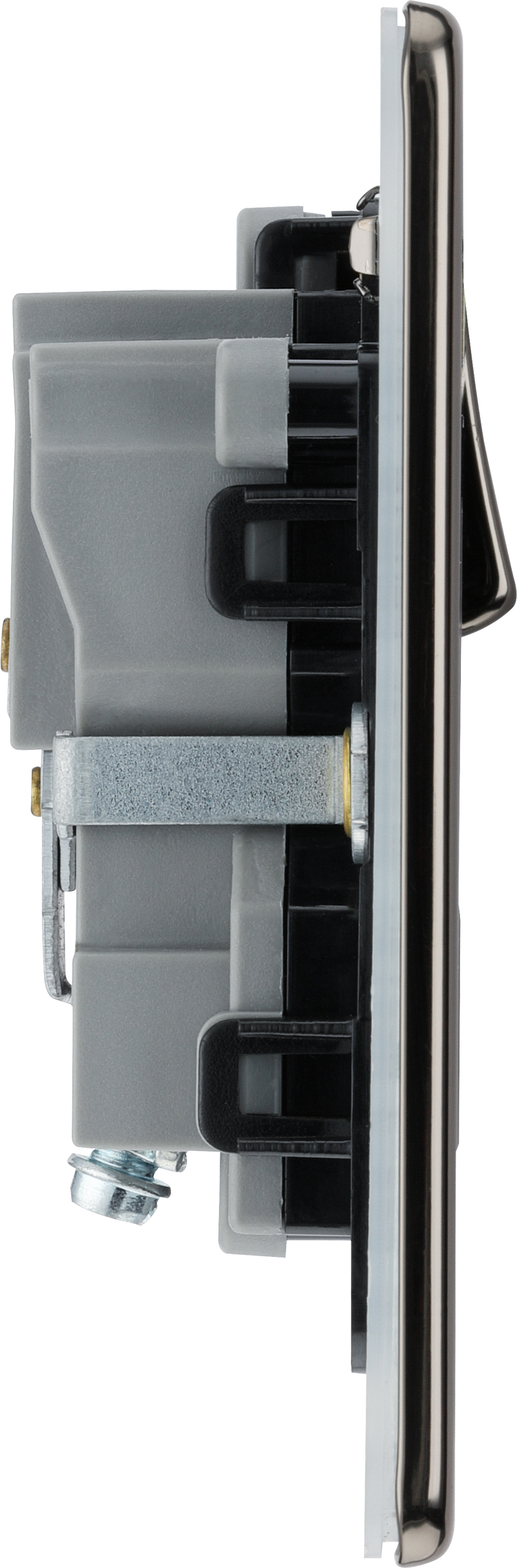 BG Electrical Flatplate Screwless Black Nickel - Single switched, double pole