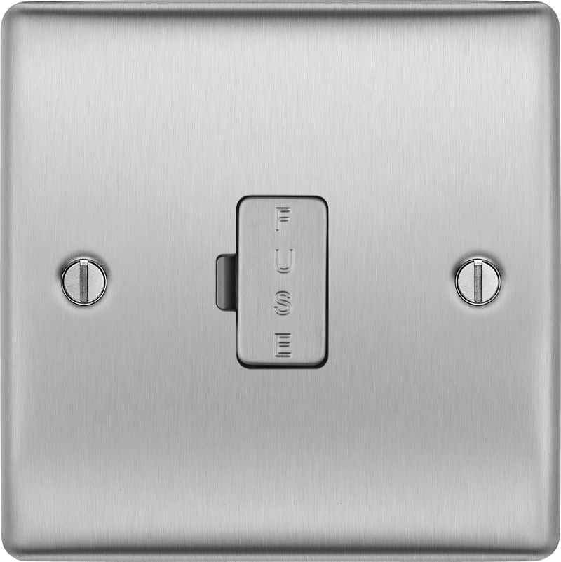 BG Electrical Nexus Metal Brushed Steel - Unswitched and fused