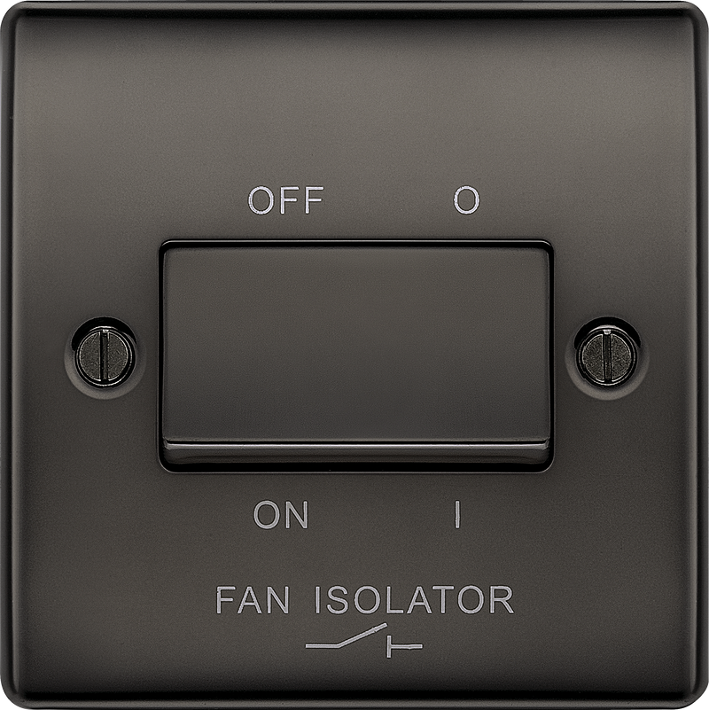 BG Electrical Nexus Metal Black Nickel - Triple pole fan isolator