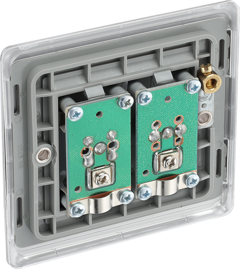 BG Electrical Nexus Metal Brushed Steel - Double, satellite and co-axial